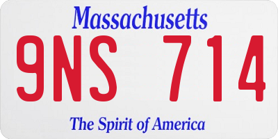 MA license plate 9NS714