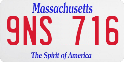 MA license plate 9NS716