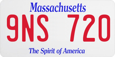MA license plate 9NS720
