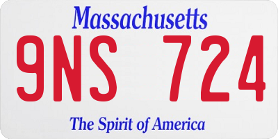 MA license plate 9NS724