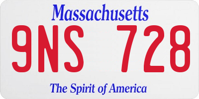 MA license plate 9NS728