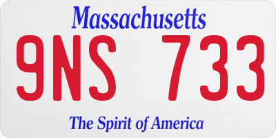 MA license plate 9NS733