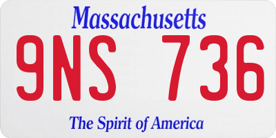 MA license plate 9NS736
