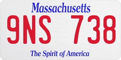 MA license plate 9NS738
