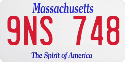 MA license plate 9NS748
