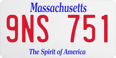 MA license plate 9NS751