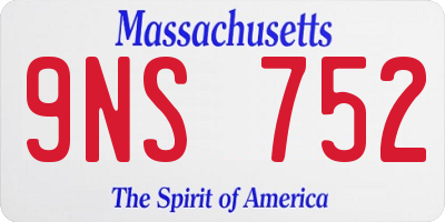 MA license plate 9NS752