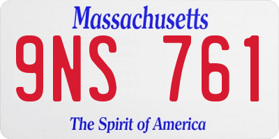 MA license plate 9NS761