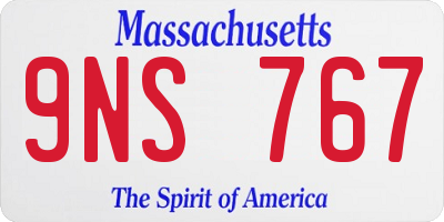 MA license plate 9NS767