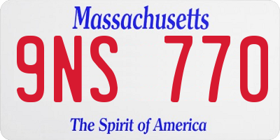 MA license plate 9NS770