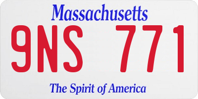 MA license plate 9NS771