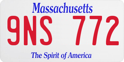 MA license plate 9NS772