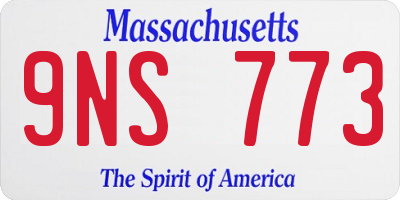 MA license plate 9NS773