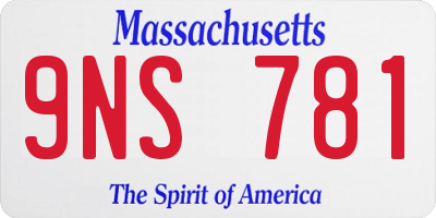 MA license plate 9NS781