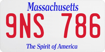 MA license plate 9NS786