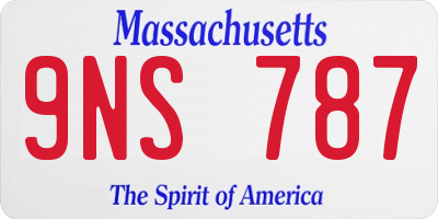 MA license plate 9NS787