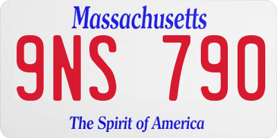 MA license plate 9NS790
