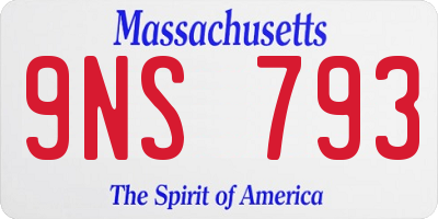 MA license plate 9NS793