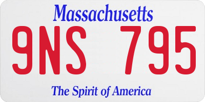 MA license plate 9NS795