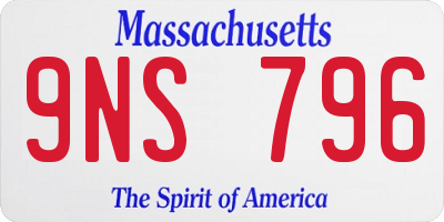 MA license plate 9NS796