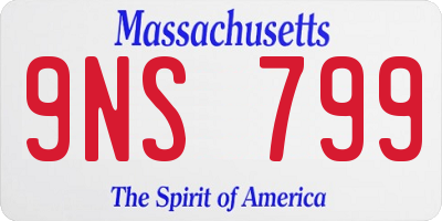 MA license plate 9NS799