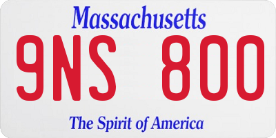 MA license plate 9NS800