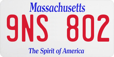 MA license plate 9NS802
