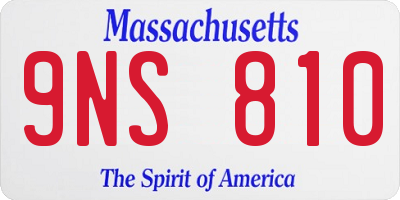 MA license plate 9NS810