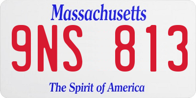 MA license plate 9NS813