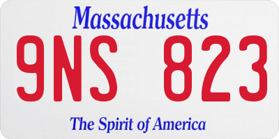 MA license plate 9NS823