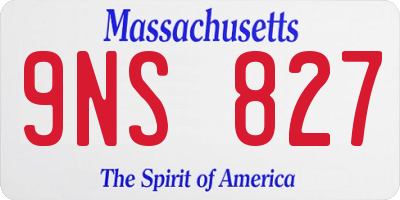 MA license plate 9NS827