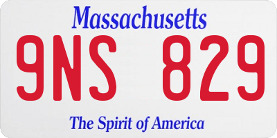 MA license plate 9NS829