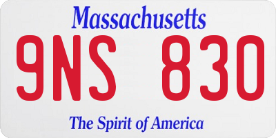 MA license plate 9NS830