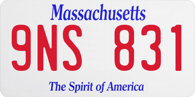 MA license plate 9NS831