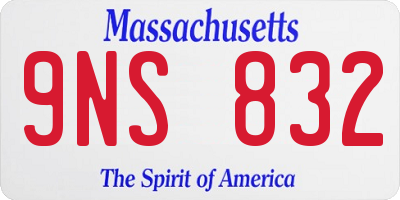 MA license plate 9NS832