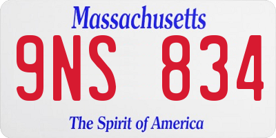 MA license plate 9NS834