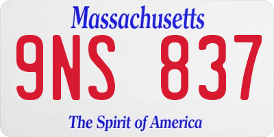 MA license plate 9NS837