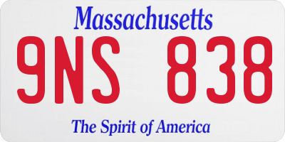 MA license plate 9NS838