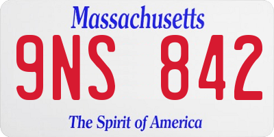 MA license plate 9NS842
