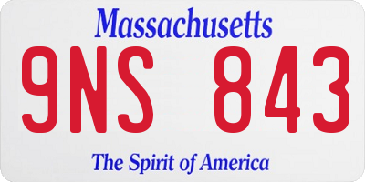 MA license plate 9NS843