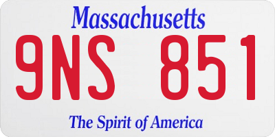 MA license plate 9NS851