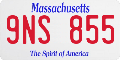 MA license plate 9NS855