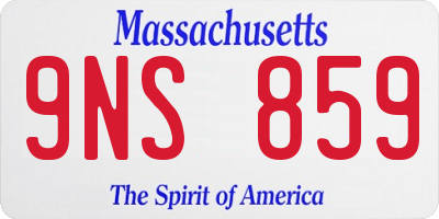 MA license plate 9NS859