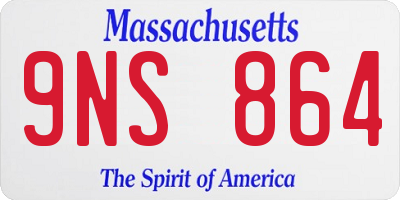 MA license plate 9NS864