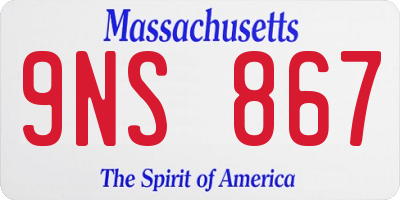 MA license plate 9NS867