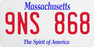 MA license plate 9NS868