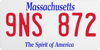 MA license plate 9NS872