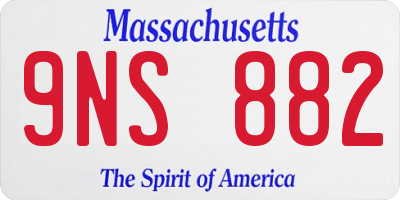 MA license plate 9NS882