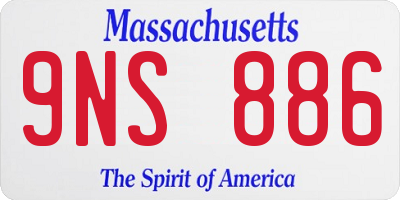 MA license plate 9NS886
