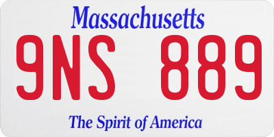 MA license plate 9NS889